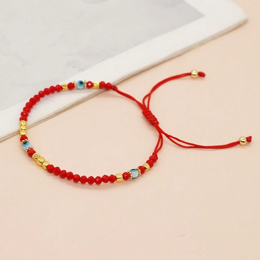 Boho Red Crystal Beaded Bracel - Body Jewelry Charms review and price
