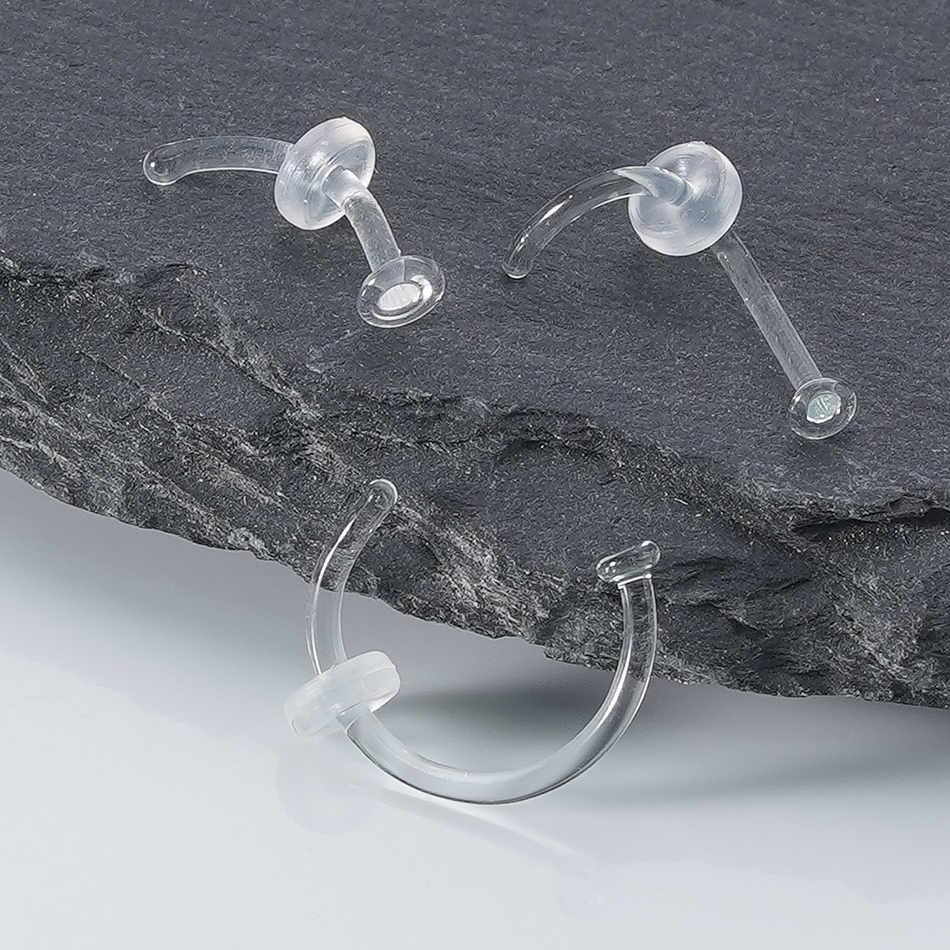 1/5PCS Glass Nose Stud Transpa - Body Jewelry Storage review and price