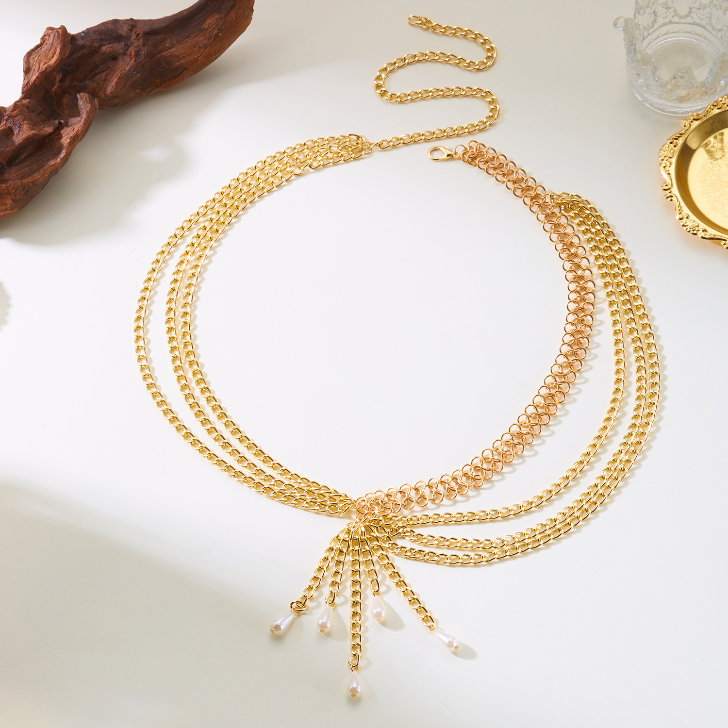 Pearl tassel multi-layer waist - Body Jewelry Chains review and price
