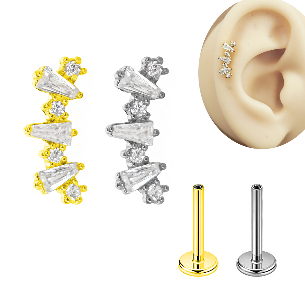 Internal Threaded Cubic Zircon - Tragus Flat Back review and price