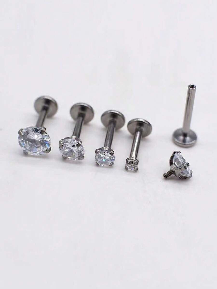 6PCS Stainless Steel Nose Stud - Tragus Flat Back review and price