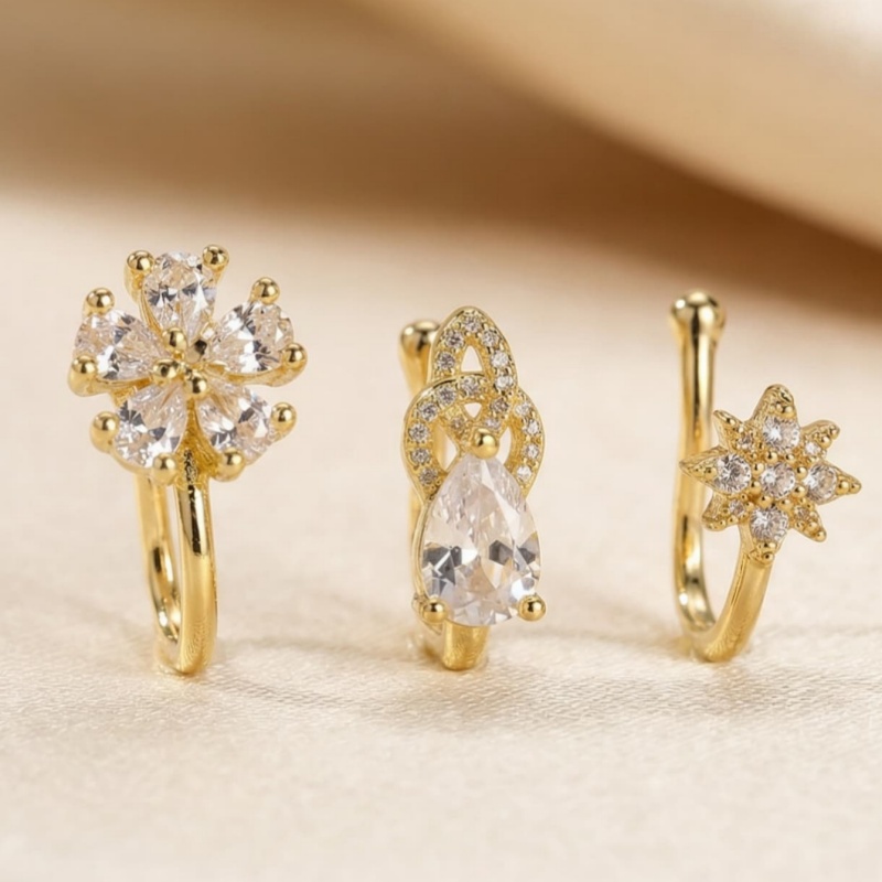 3-piece French style minimalis - Body Jewelry Nose Studs review and price