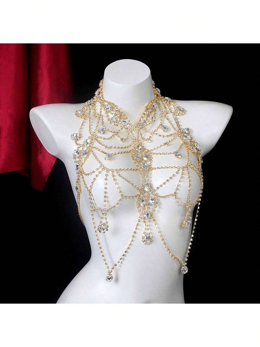 Rhinestone Body Chain Bra Neck - Body Jewelry Chains review and price