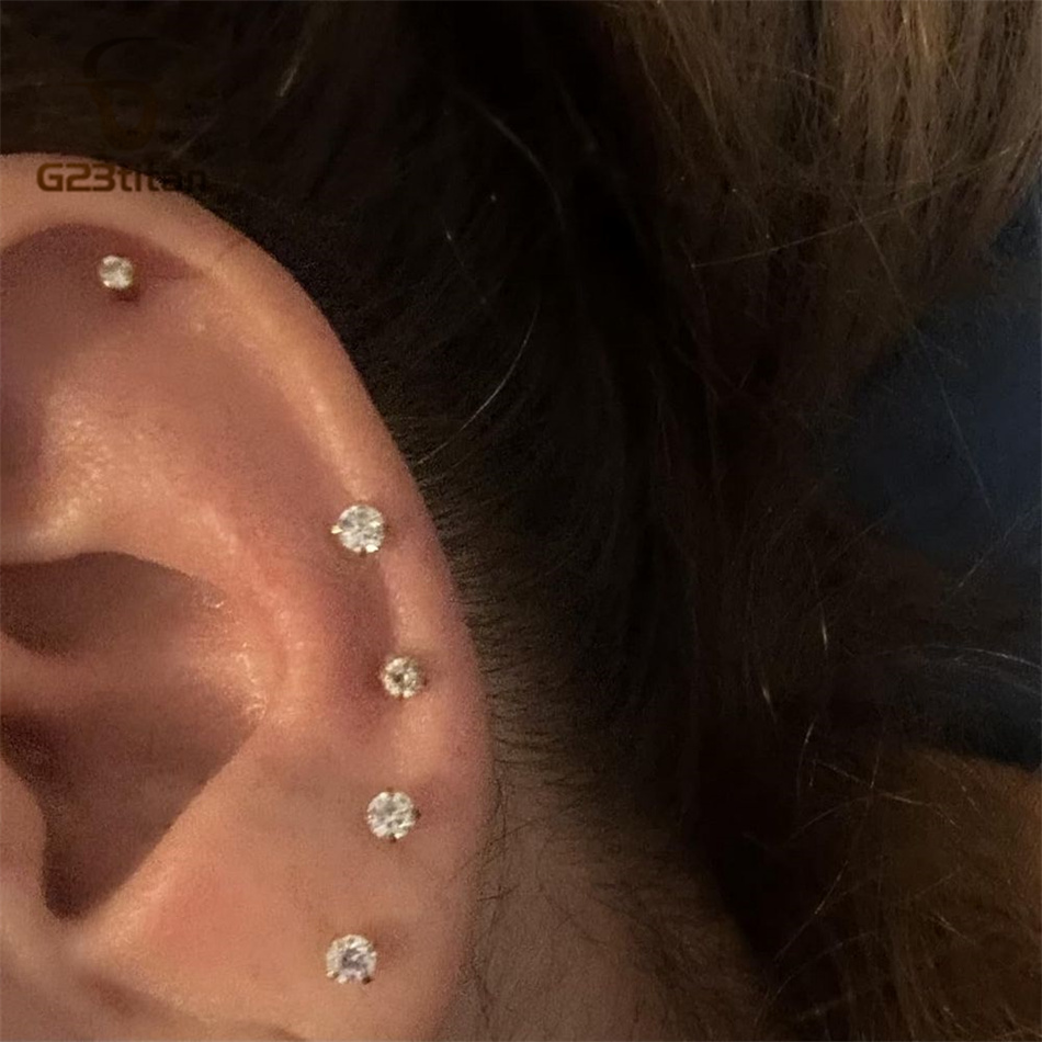 2pc G23 Titanium Push In Earri - Tragus Flat Back review and price