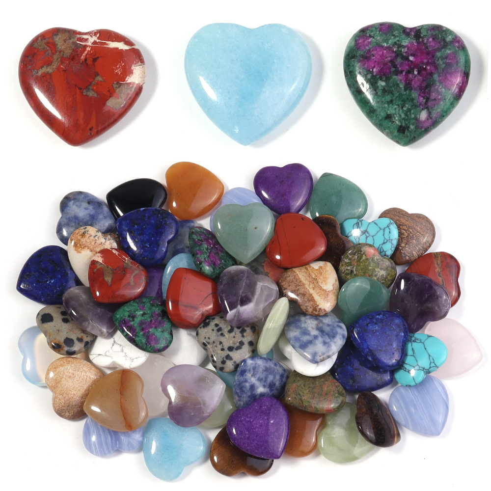 5pcs No Hole Heart Natural Sto - Body Jewelry Piercing review and price