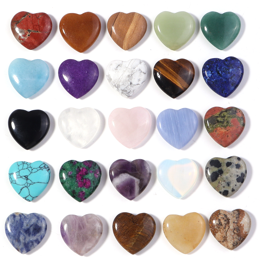 5pcs No Hole Heart Natural Sto - Body Jewelry Piercing review and price