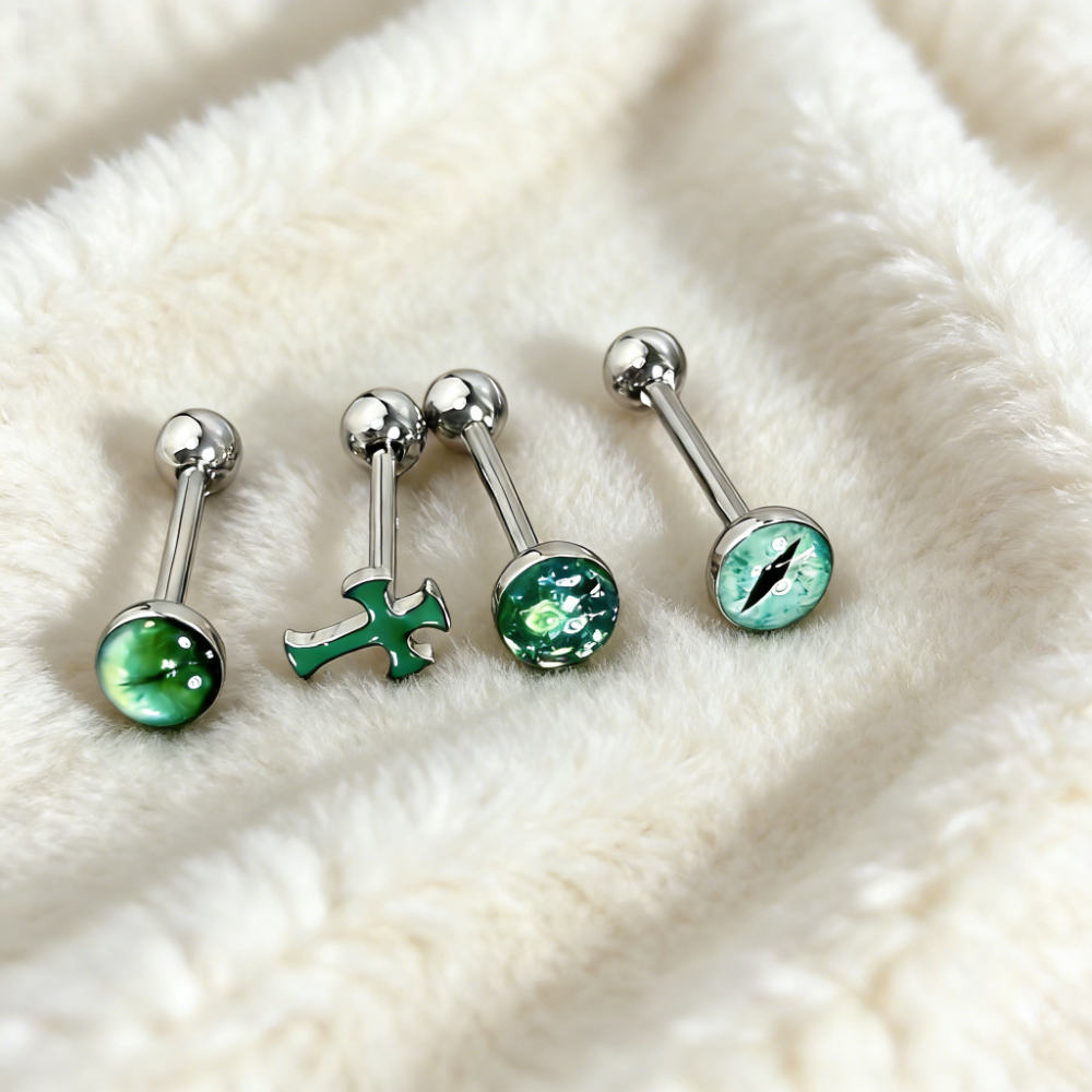1Pc High-Quality Trendy Green  - Body Jewelry Titanium review and price