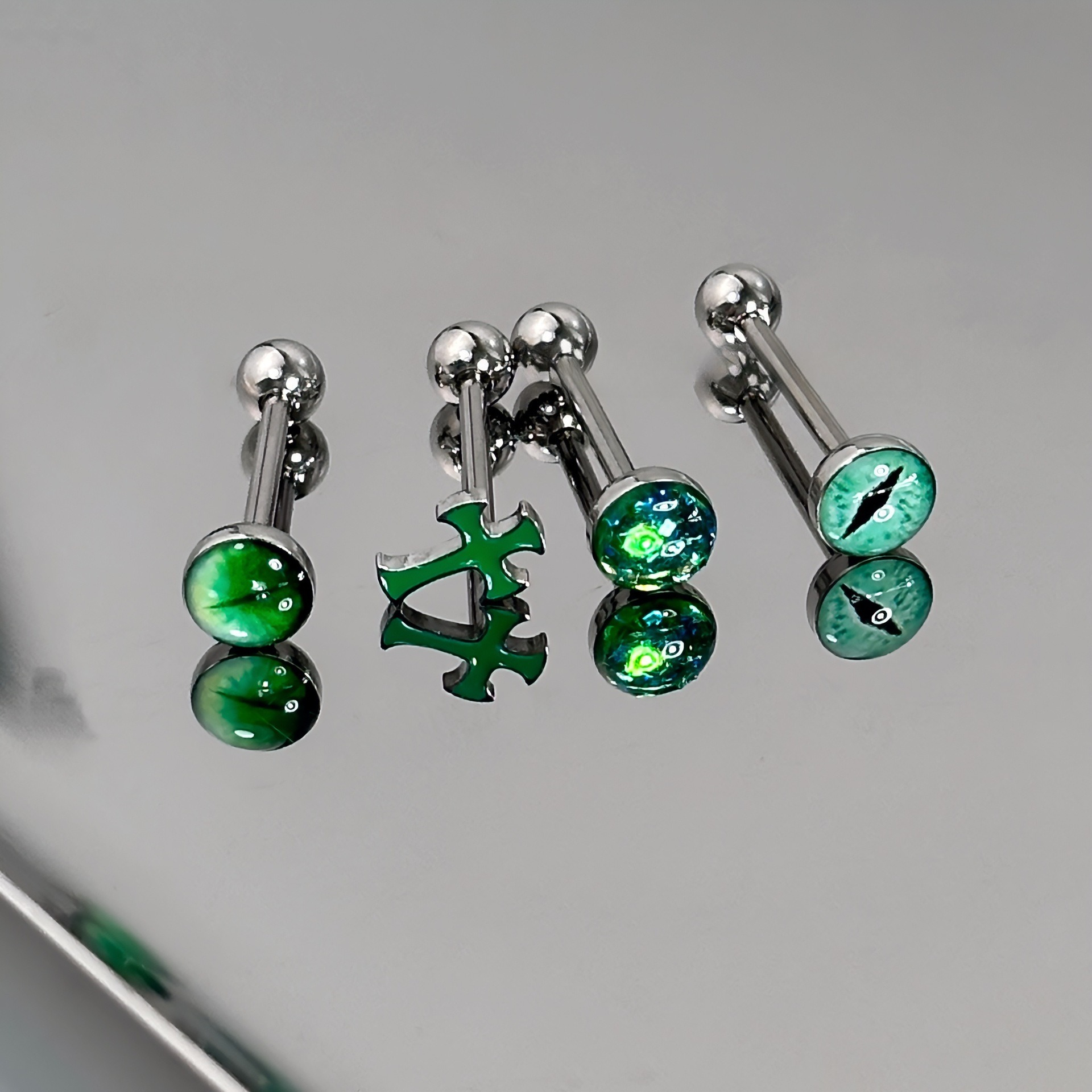 1Pc High-Quality Trendy Green  - Body Jewelry Titanium review and price