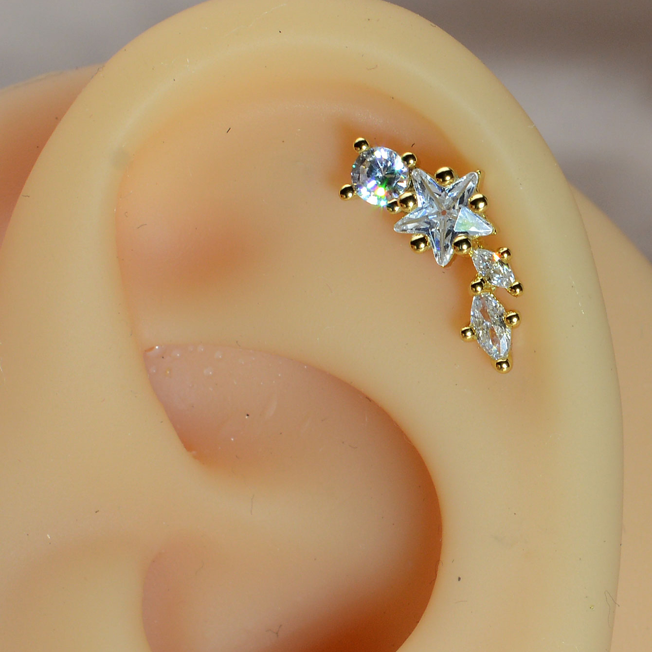 1PC Stainless Steel Star Flowe - Tragus Flat Back review and price
