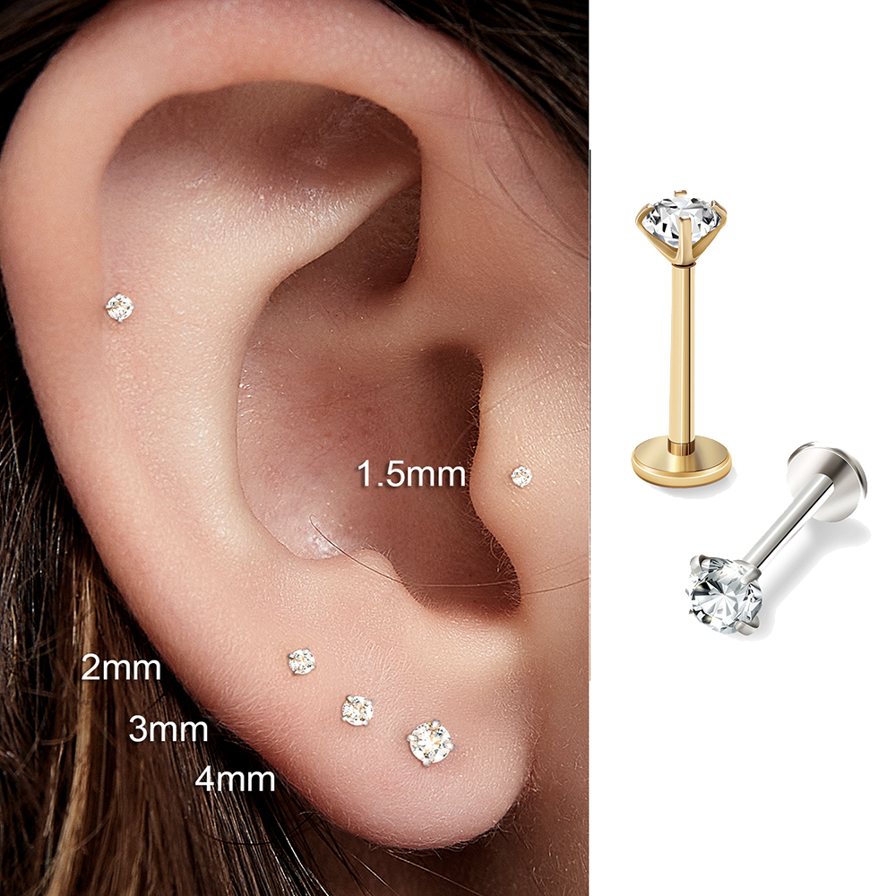 2/8PCS Stainless Steel Eearrin - Tragus Flat Back review and price