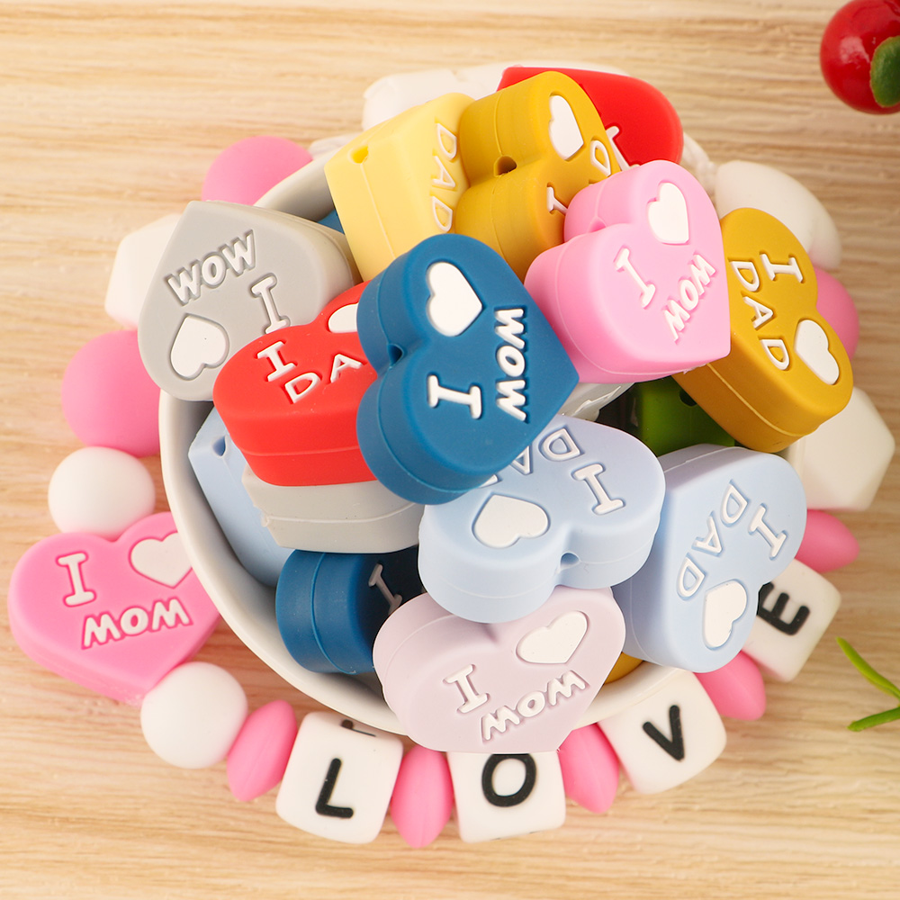 5pcs Heart Shape Love MOM Dad  - Body Jewelry Diy review and price