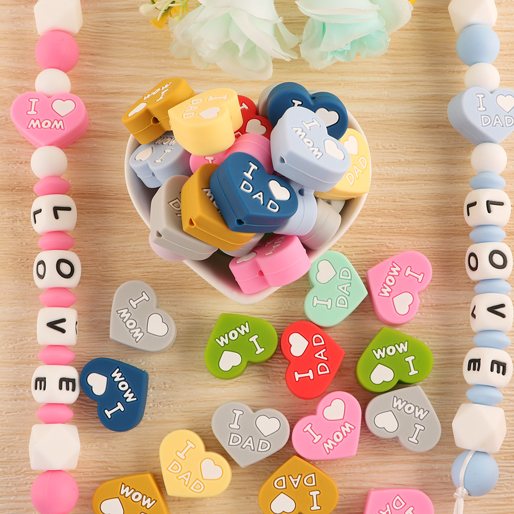 5pcs Heart Shape Love MOM Dad  - Body Jewelry Diy review and price