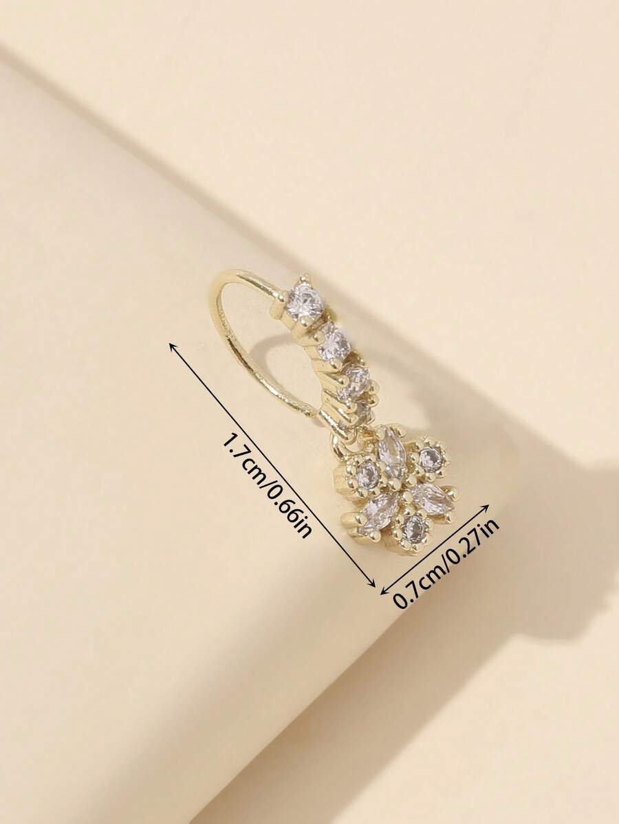 Delicate Flower Design Nose Ri - Body Jewelry Nose Studs review and price