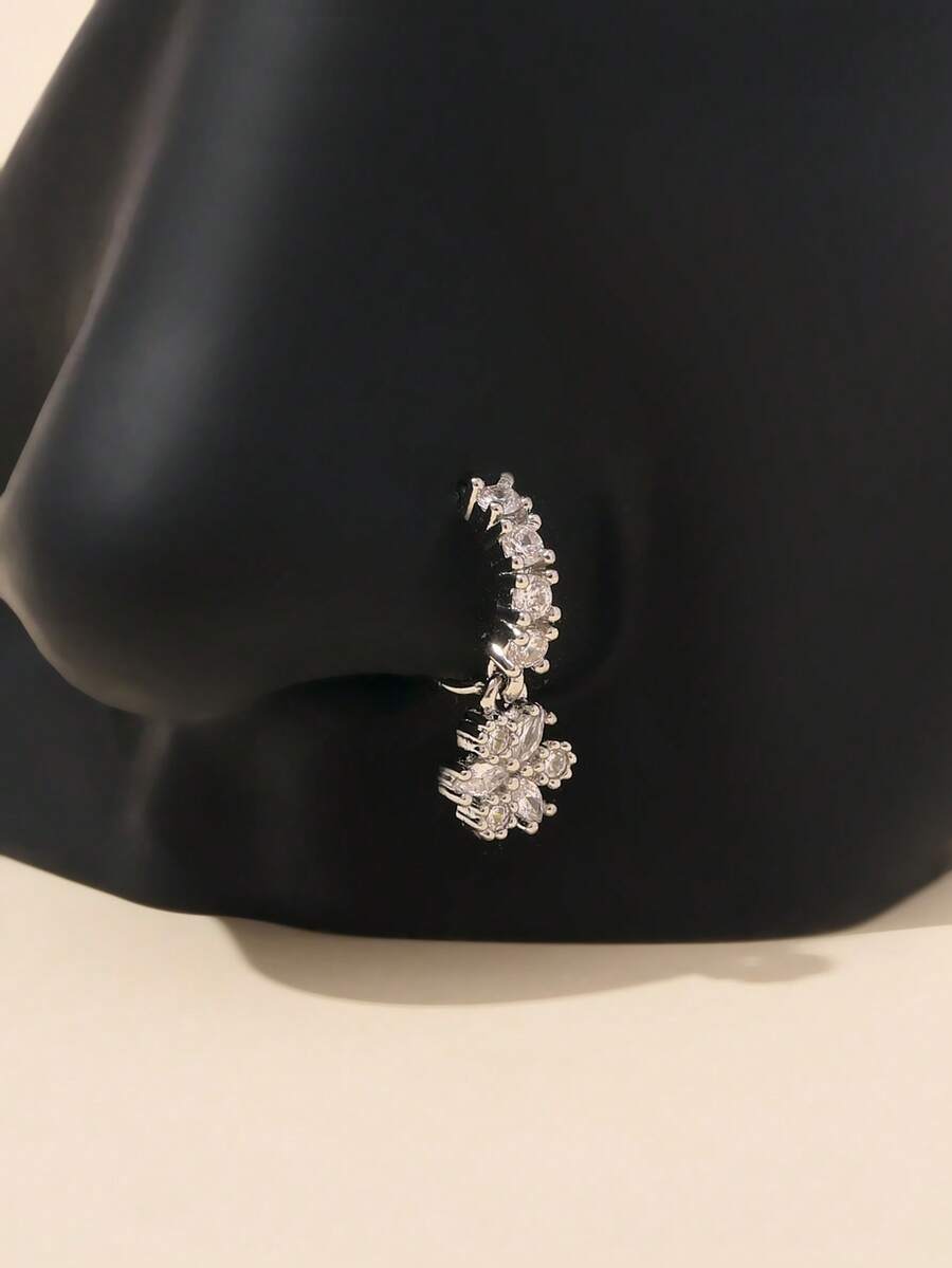 Delicate Flower Design Nose Ri - Body Jewelry Nose Studs review and price