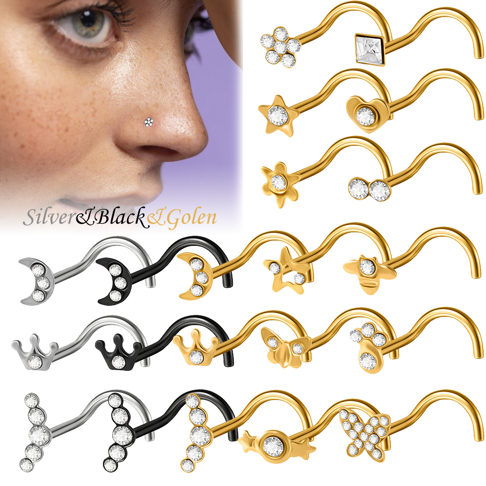 1-15PCS Surgical Steel Nose St - Body Jewelry Etc review and price
