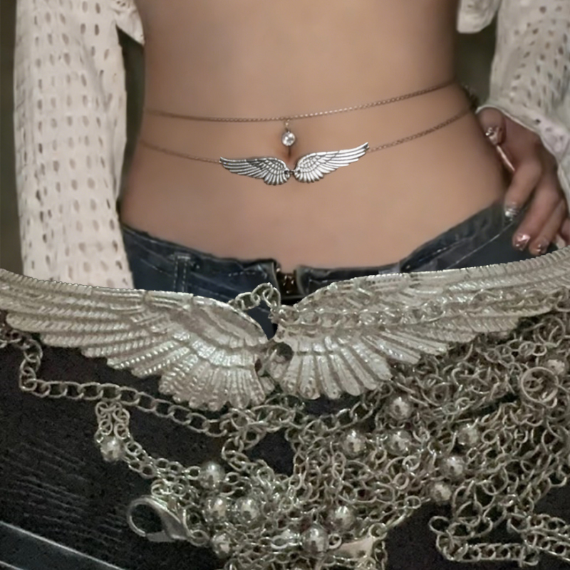 Double Layer Wings Angel Waist - Body Jewelry Chains review and price