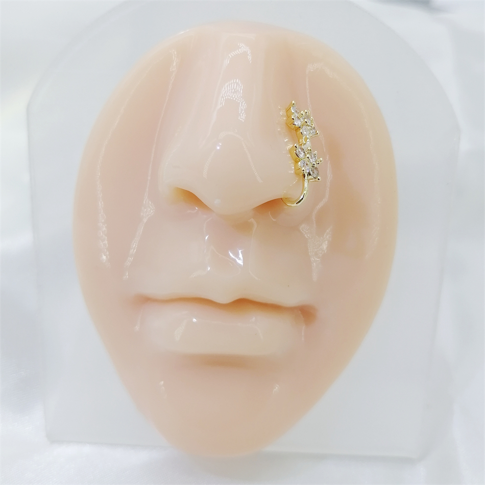 1pc 2 Crystal Flowers Ear Cuff - Body Jewelry Nose Studs review and price