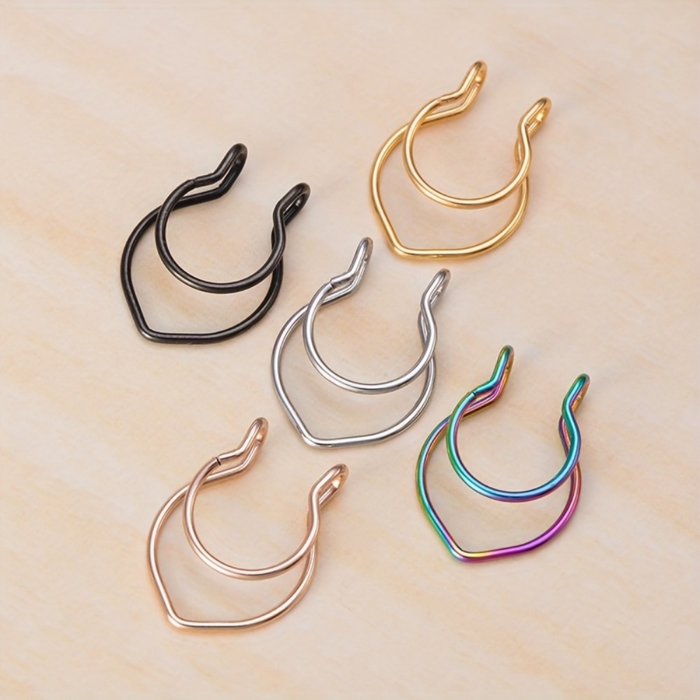 1pcs/5pcs Non-Piercing Nose Ri - Body Jewelry Nose Studs review and price