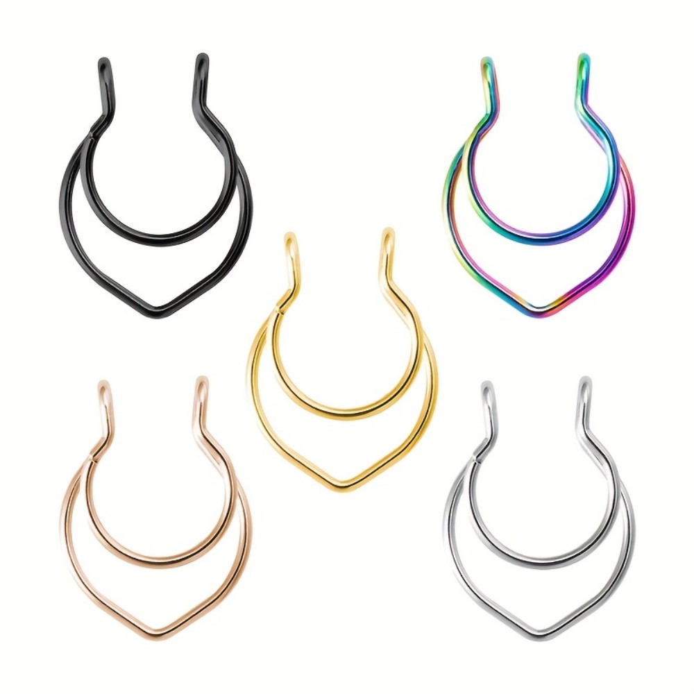 1pcs/5pcs Non-Piercing Nose Ri - Body Jewelry Nose Studs review and price