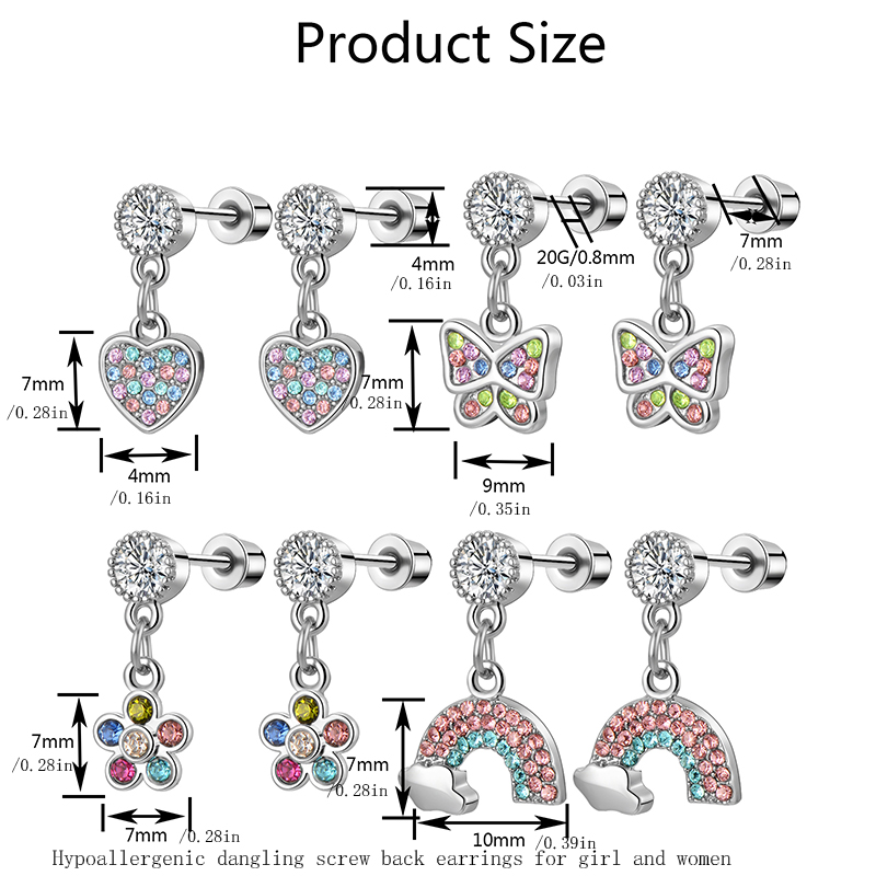 1/4 Pairs Hypoallergenic Dangl - Tragus Flat Back review and price